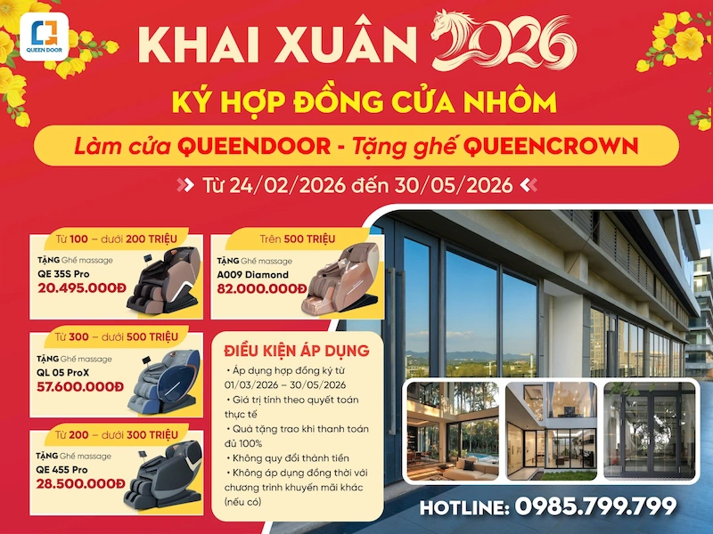 khuyến mãi cửa nhôm Queen Door 2026