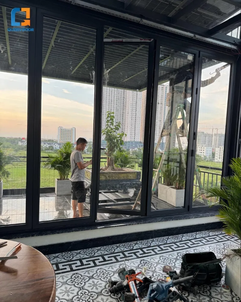 Cửa xếp trượt và khả năng tối ưu hóa diện tích mở tối đa