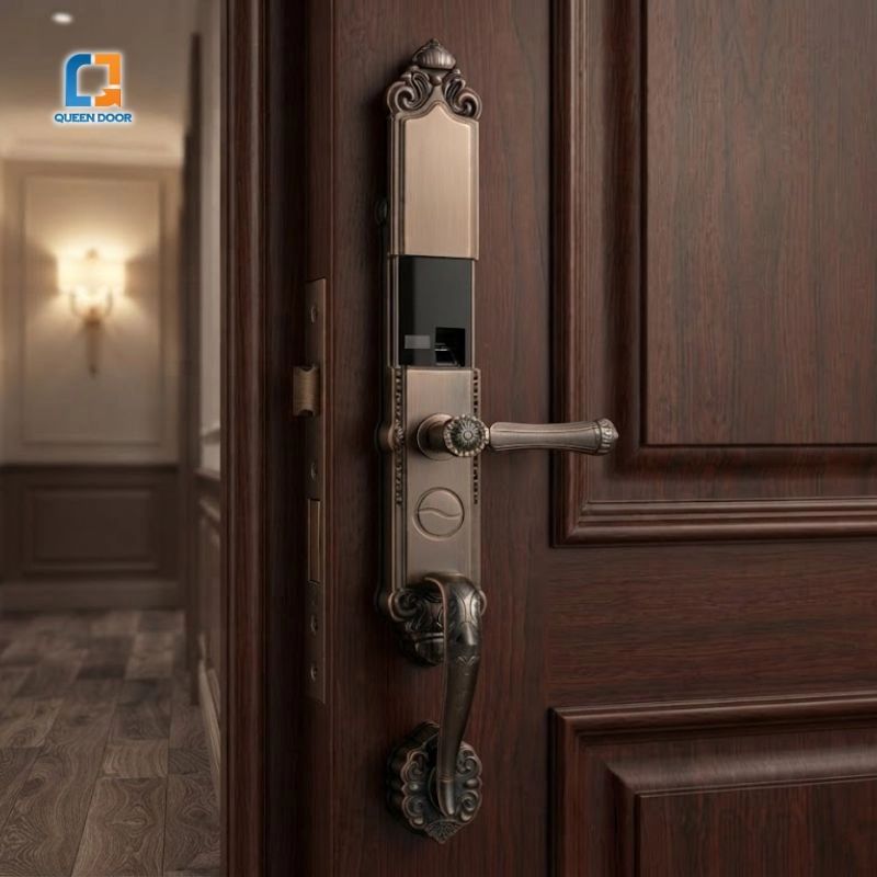 Khóa thông minh cửa đại sảnh QD-A165 đồng cổ