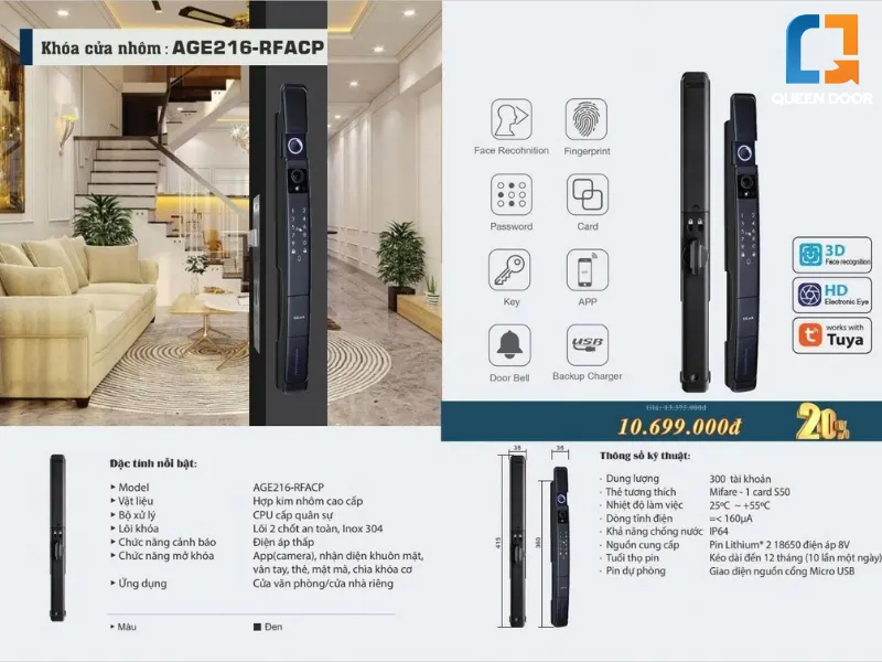 Quy trình 4 bước mua khóa vân tay tại Queen Door