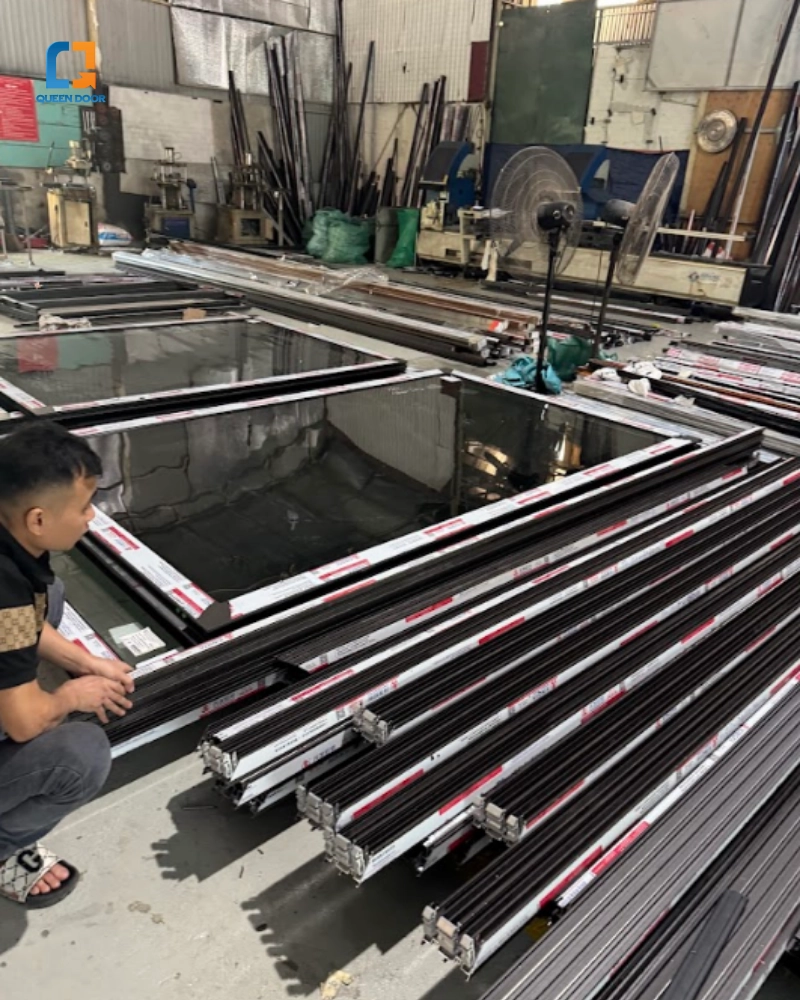 Những lưu ý quan trọng khi lắp đặt cửa nhôm 2 cánh cho công trình lớn