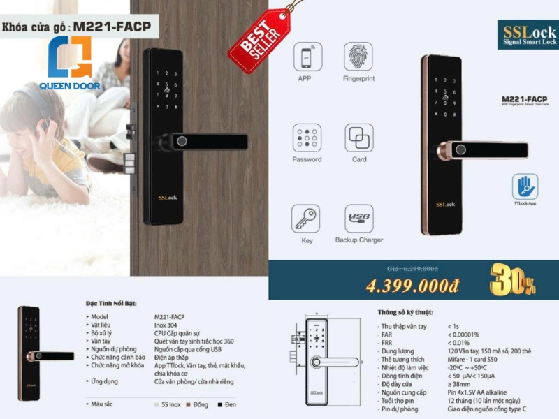 Ưu điểm vượt trội chỉ có ở khóa cửa chính Queen Door