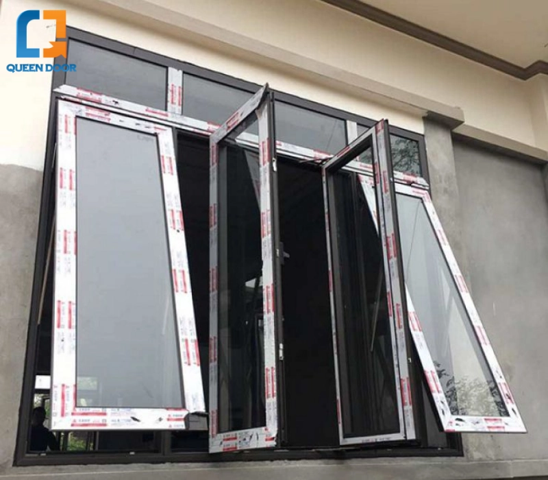 Mẫu cửa sổ mở hất kết hợp mở quay cho căn hộ cao tầng