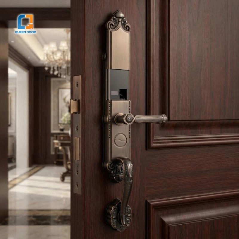 Khóa thông minh cửa đại sảnh QD-A165 đồng cổ