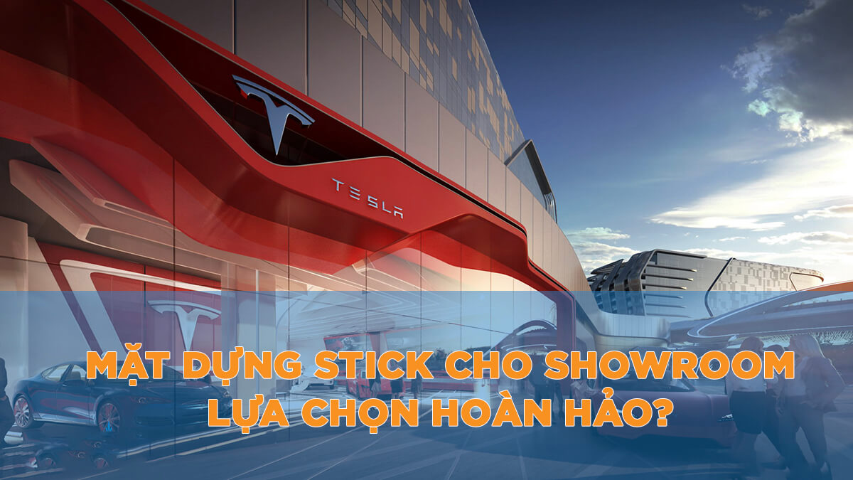 Ứng dụng vách kính hệ Stick trong thiết kế showroom hiện đại